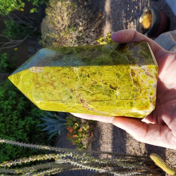 Chunky, Vibrant African Green Opal Obelisk - Picture 4 of 17